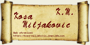 Kosa Miljaković vizit kartica